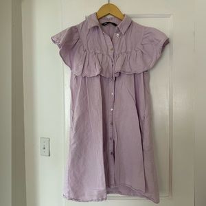 Lavender Button Down Mini Dress